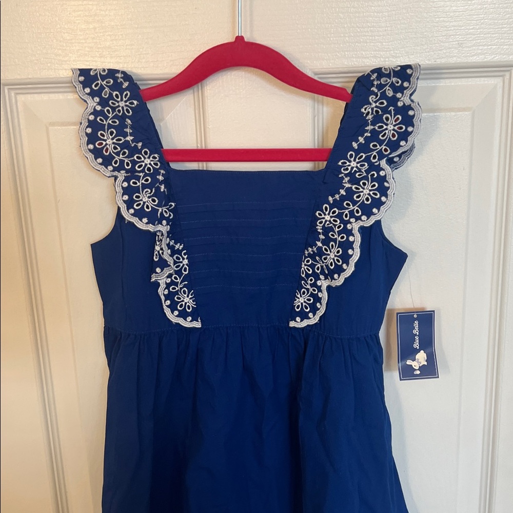 NEW Gymboree Blue Belle Royal Blue Dress with White Detailing - Picture 2 of 11